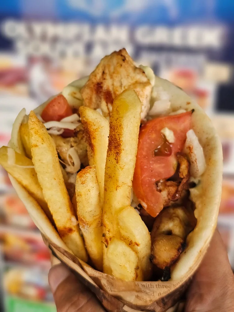 Pita Souvlaki Chicken Double with Mozzarella from Olympian Greek Souvlaki Pattaya