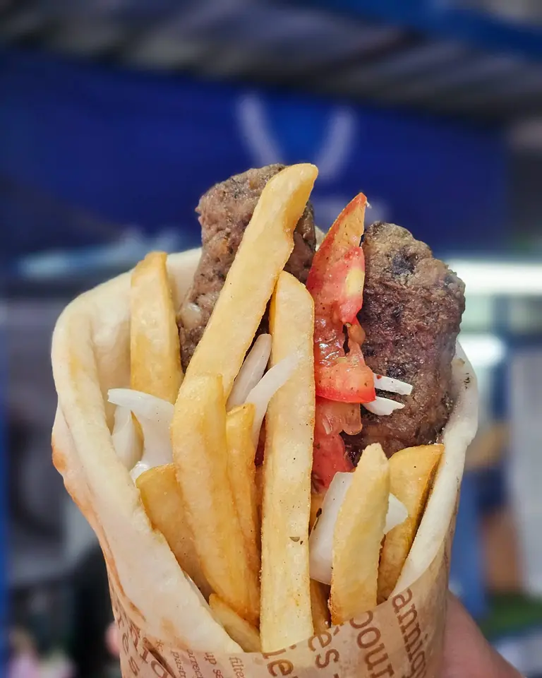 Pita Lamb Kebab Double from Olympian Greek Souvlaki Pattaya
