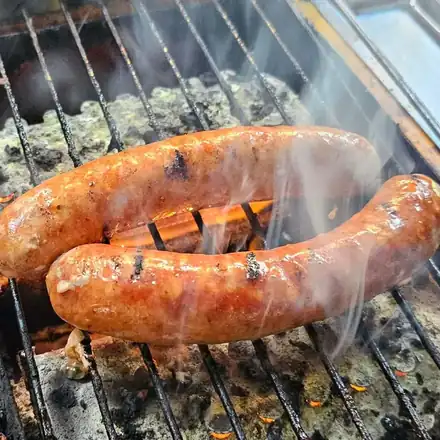 Greek sausages on the grill